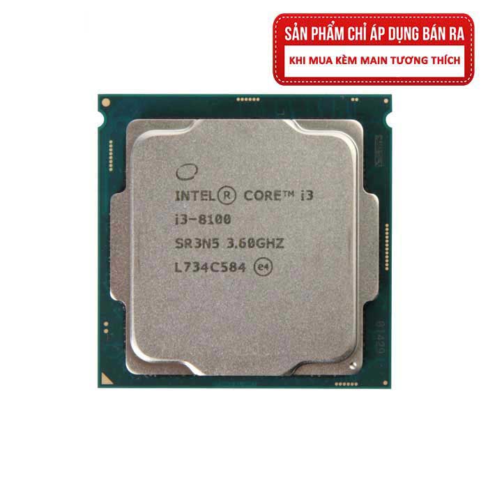 CPU Intel Core i3 8100 (3.60GHz, 6M, 4 Cores 4 Threads) TRAY chưa gồm Fan